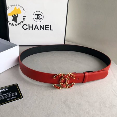 Chanel Red Belt 3.0cm