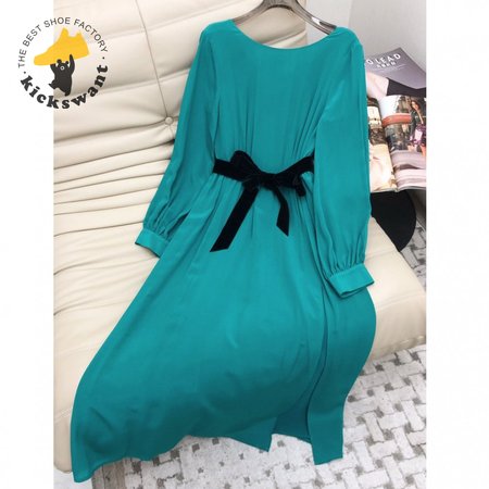 Gucci V-Neck Dress Green