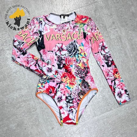 Versace Pink Rose One-Piece Swimsuit