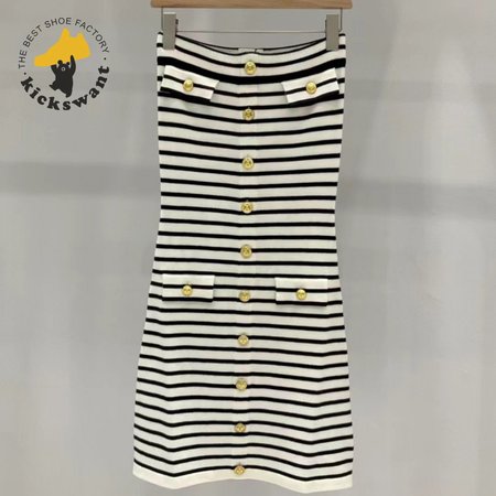 Celine Mariniere Mini Dress In Wool Cream / Black