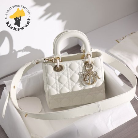 Mini Lady Dior Bag Cream Lambskin Cannage