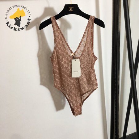 Gucci GG Tulle Jumpsuit Apricot