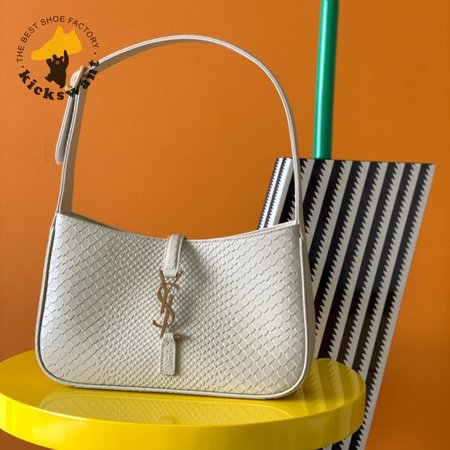 YSL White Le 5 A 7 Hobo Bag