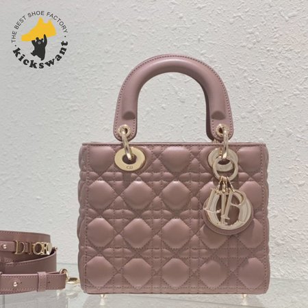 Dior Small Lady Dior My Abcdior Bag Peony Pink Cannage Lambskin