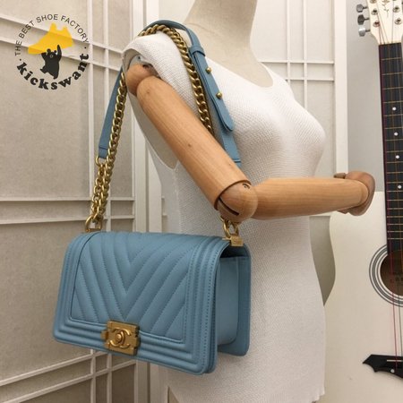 Chanel Boy Flap Bag Chevron Lambskin Old Medium