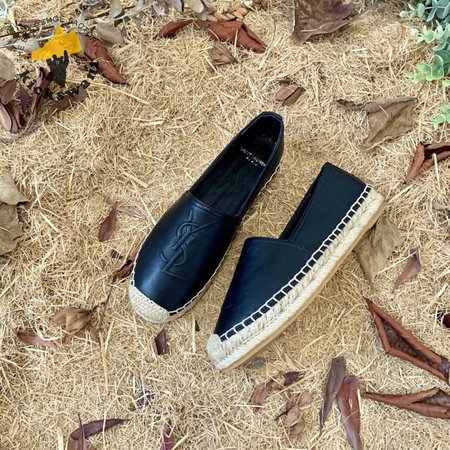 Saint Laurent Black Espadrilles With Logo