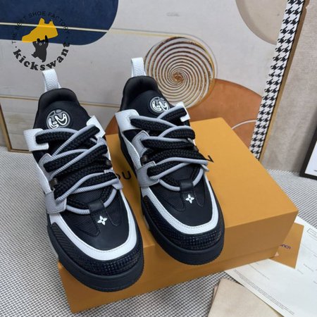 Blended Fabrics Street Style Leather Logo Sneakers