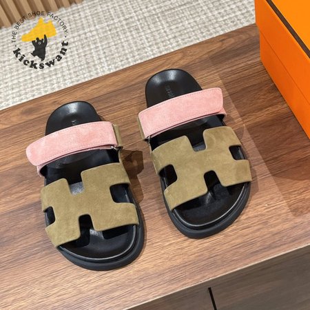 Hermes Suede Goatskin Chypre Sandals