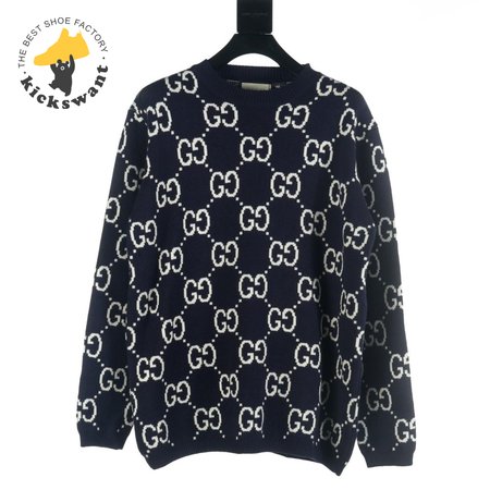 Gucci GG All Over Crewneck Sweater Navy
