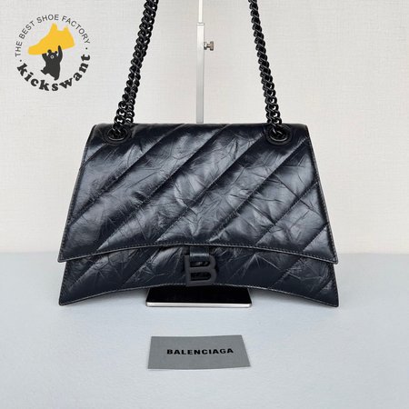 Balenciaga Crush Large Chain Bag Quilted In Black