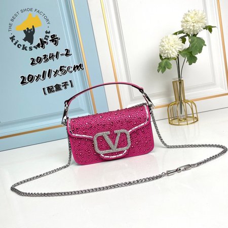 Valentino Loco Calfskin Shoulder Bag Pink