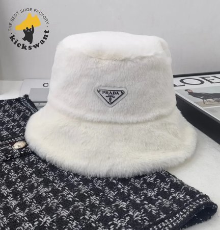 Prada Fluffy Hat White