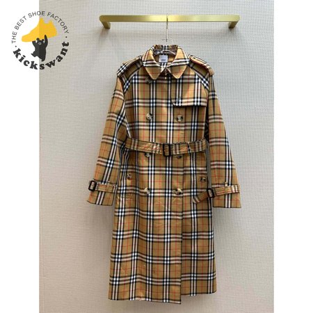Burberry Check Gabardine Trench Coat