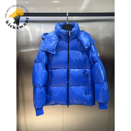 Moncler Autumn And Winter Hooded Down Jacket Blue