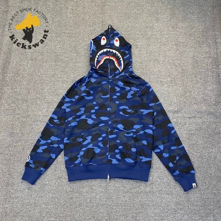 BAPE 1st Camo Jersey Shark Full Zip Hoodie S-2XL