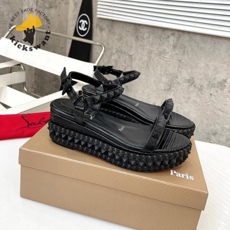 Christian Louboutin Sandals Pyraclou 60 mm Espadrilles Black 35-39