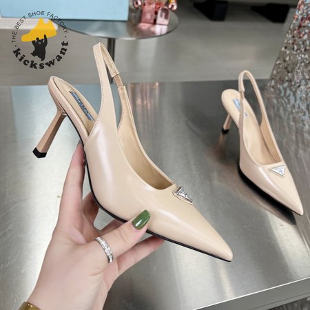 Prada Brushed Leather Slingback Pumps 35-39