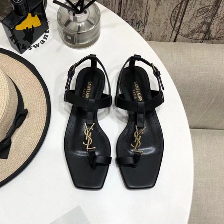 YSL Cassandra Sandals In Smooth Leather Black 35-40