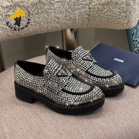 Prada Satin Loafers With Crystals 35-41